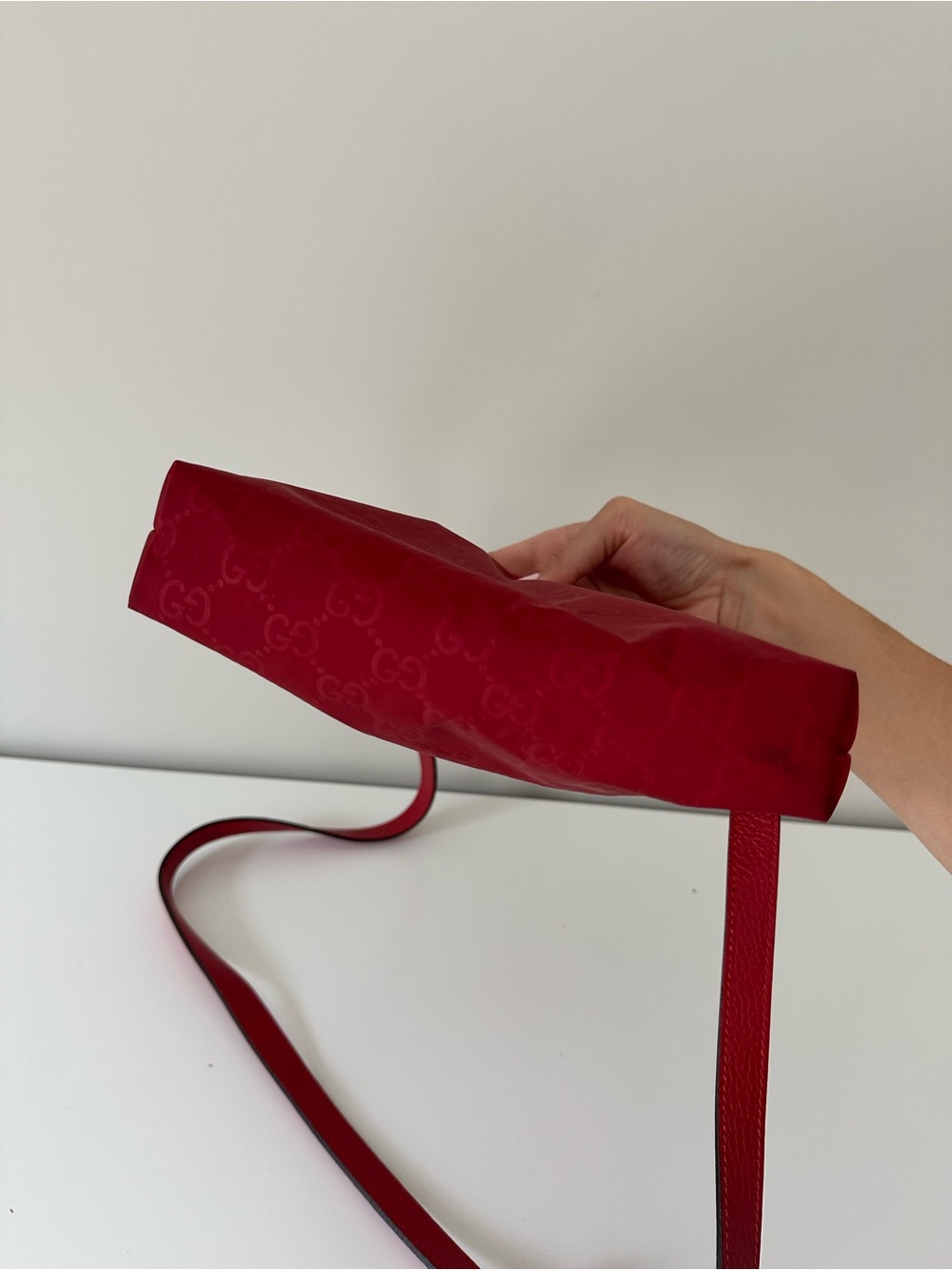 Gucci Red Monogram Small Crossbody Bag - Picture 8 of 13